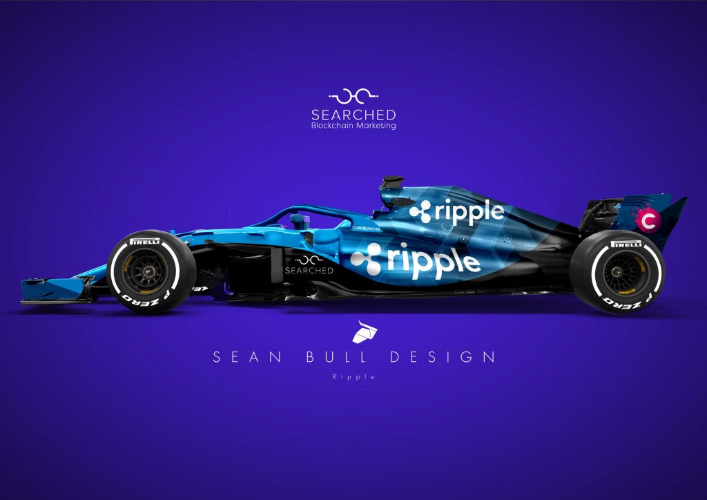 Blockchain announcement disruption - Ripple F1 car by Searched.io