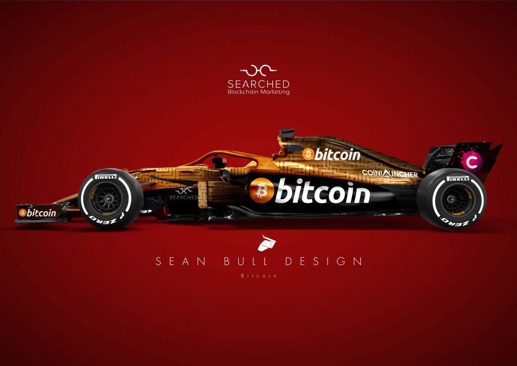 Blockchain advertising disruption - Bitcoin F1 car by Searched.io