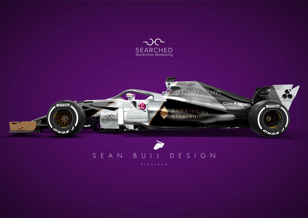 Blockchain announcement disruption - Ethereum F1 car by Searched.io