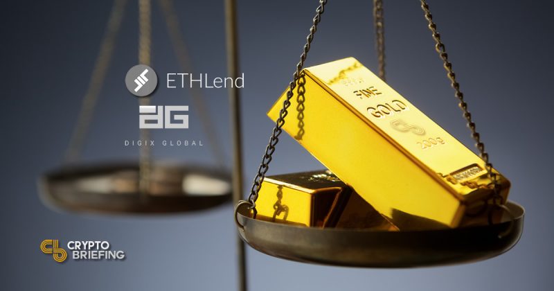Blockchain lending can now be collateralized with gold according to EthLend and Digix