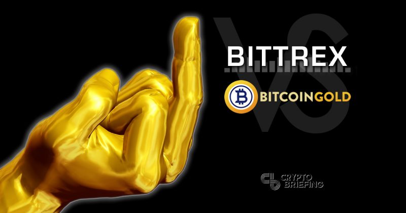 Gold Finger: Bittrex Delists BTG In Bitter Compensation Fight