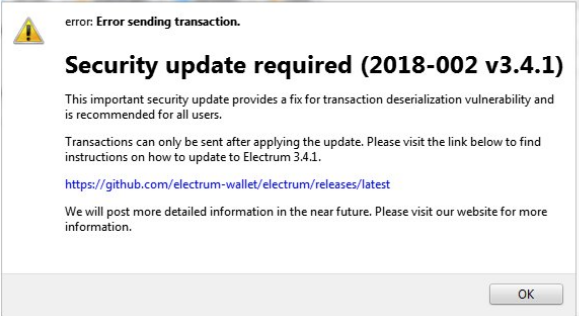 Electrum users have fallen victim to the scam.