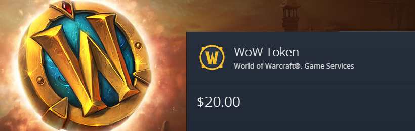 World of Warcraft WOW Token