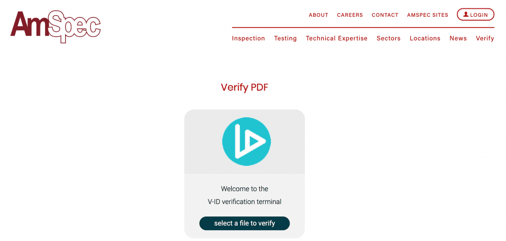 AmSpec uses V-ID for file verification