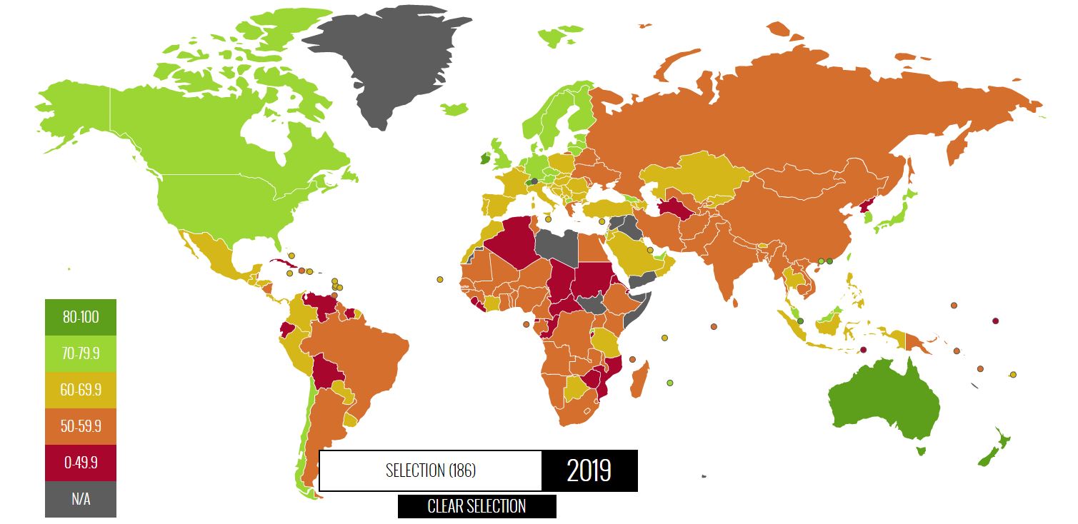 economic freedom heat map