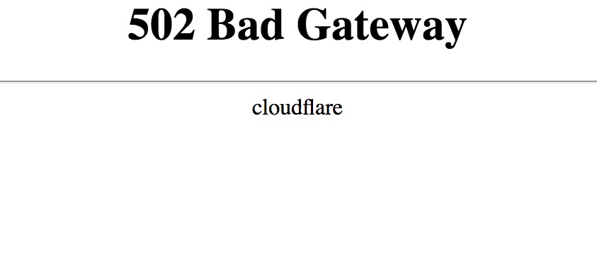 Error bad gateway code