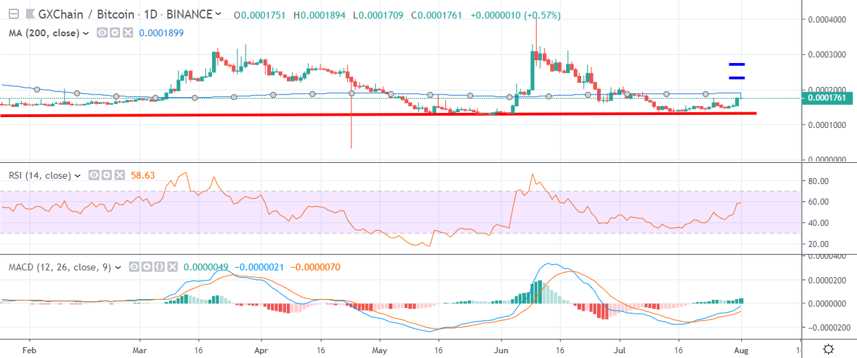 GXChain Daily August 1 by Trading View