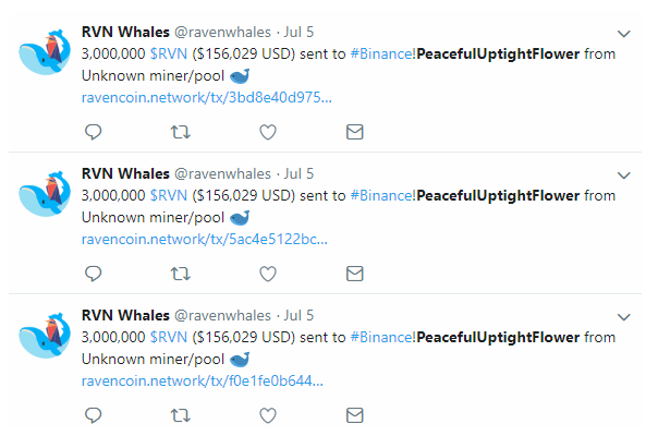 Mining Whale Sells Off RVN