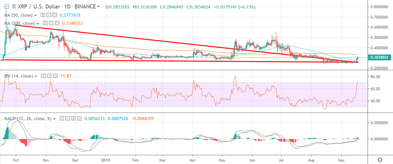XRP Daily Chart September 18 by TradingView