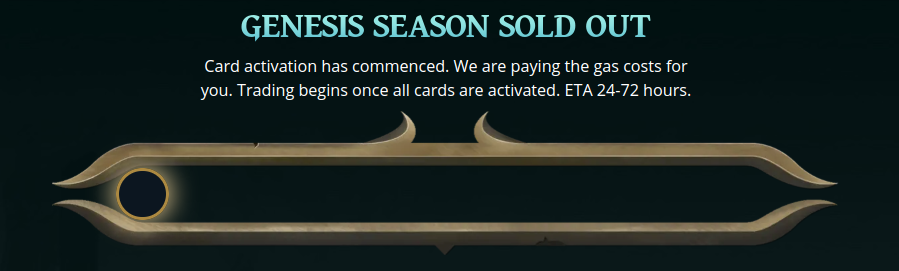 Genesis Card Pack Sold Out!