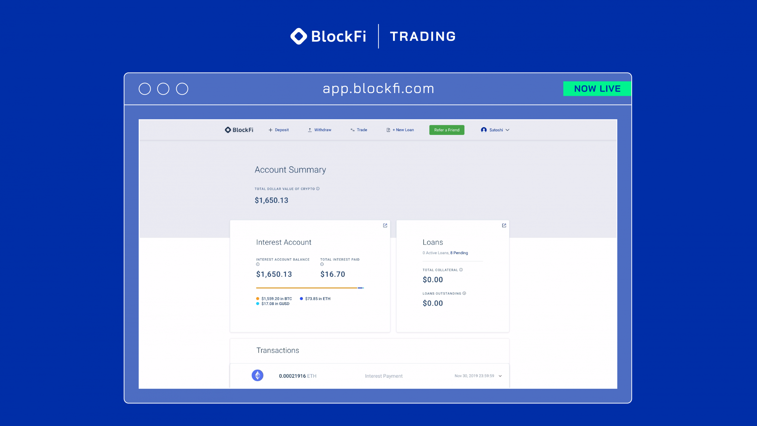 BlockFi Trading