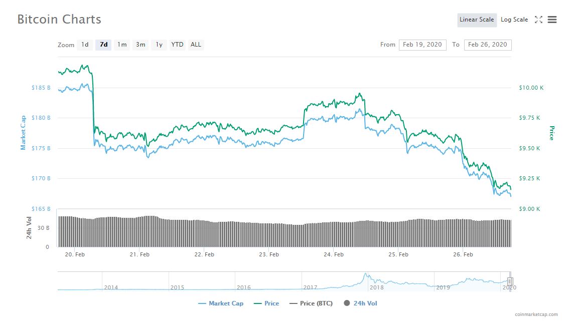 Bitcoin 7-day price movement