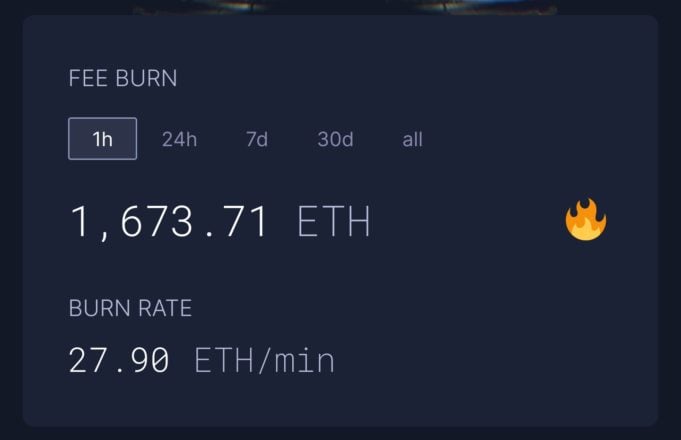 Ethereum burned