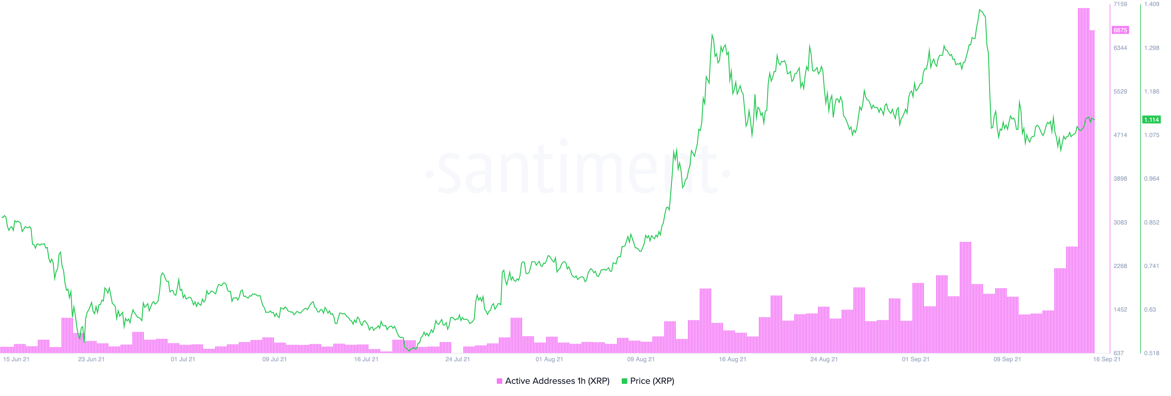 Adresses actives quotidiennes XRP