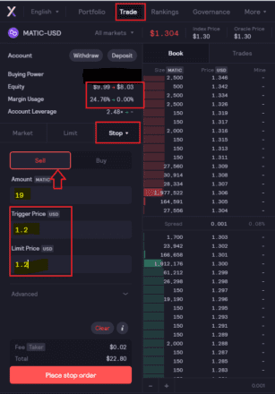 dYdX trading