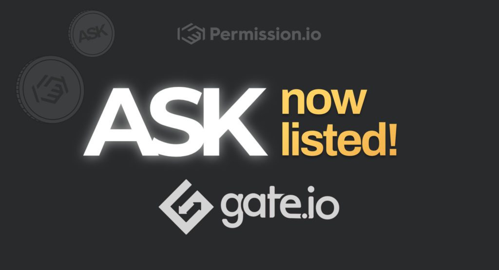 Permission.io’s ASK Coin Listed on Gate.io Exchange