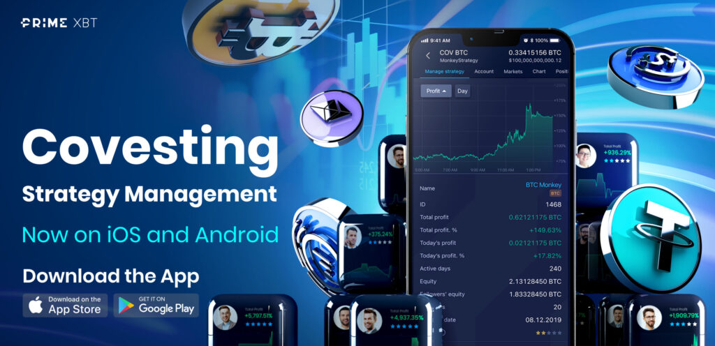 PrimeXBT Announces Covesting Strategy Management Mobile App Integration