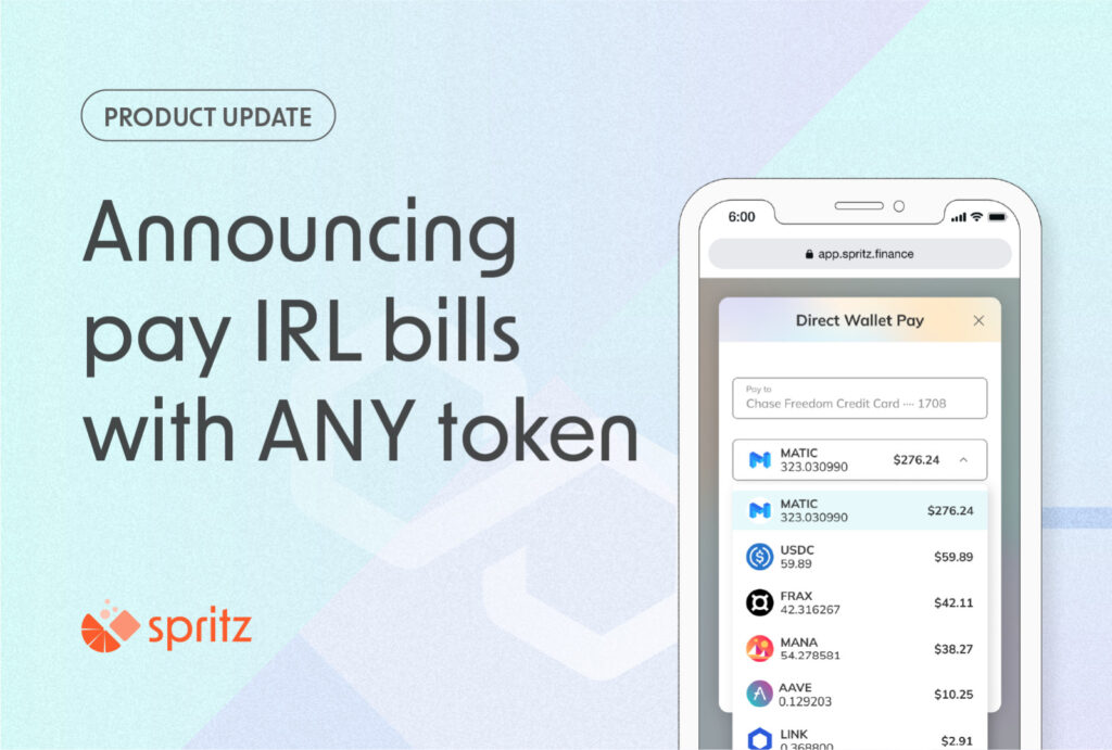 Spritz Finance Activates Crypto Bill Pay With Any Token on Polygon