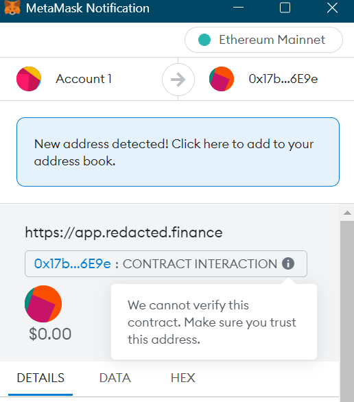 Metamask Contract Interaction