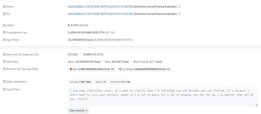 Screenshot 2023 08 04 184843 Can Curve Finance Catch Its Hacker? $1.85M Bounty Now For Public Assistance