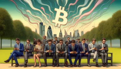 People at a park thinking about Bitcoin ETFs.