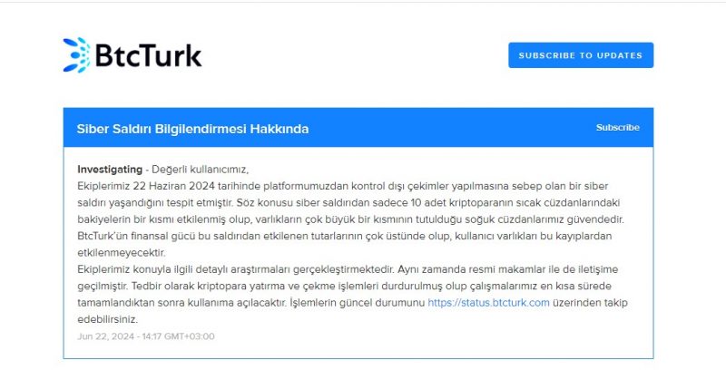 Avalanche's AVAX down 10% following BtcTurk exchange hack