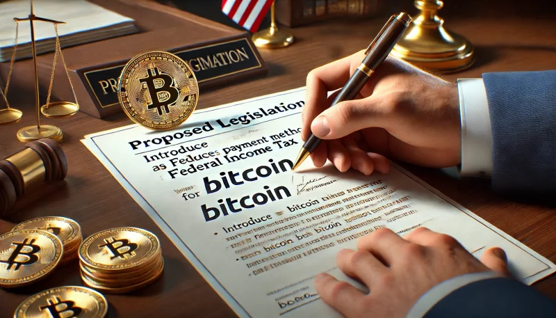 a congressman proposing a bill to allow bitcoin payments for federal income tax