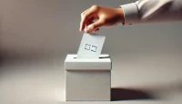 hand casting a ballot