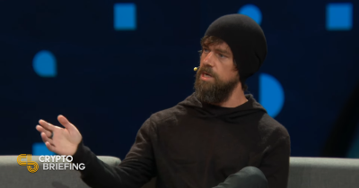 Jack Dorsey Jack Dorsey speaking at a cryptocurrency event.