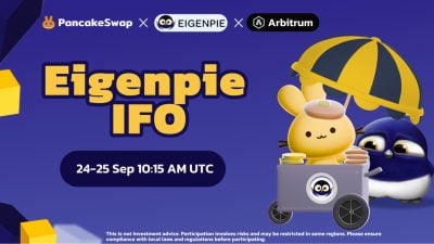 PancakeSwap launches first IFO on Arbitrum featuring Eigenpie