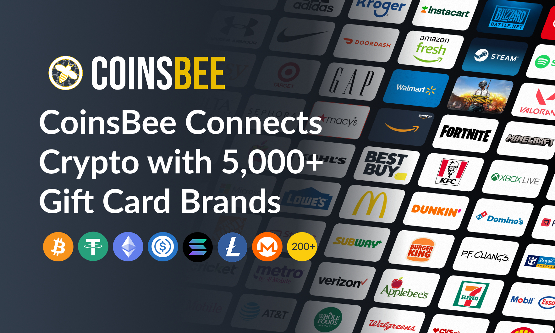 CoinsBee surpasses 5,000 gift card brands, becoming the largest crypto gift  card platform worldwide
