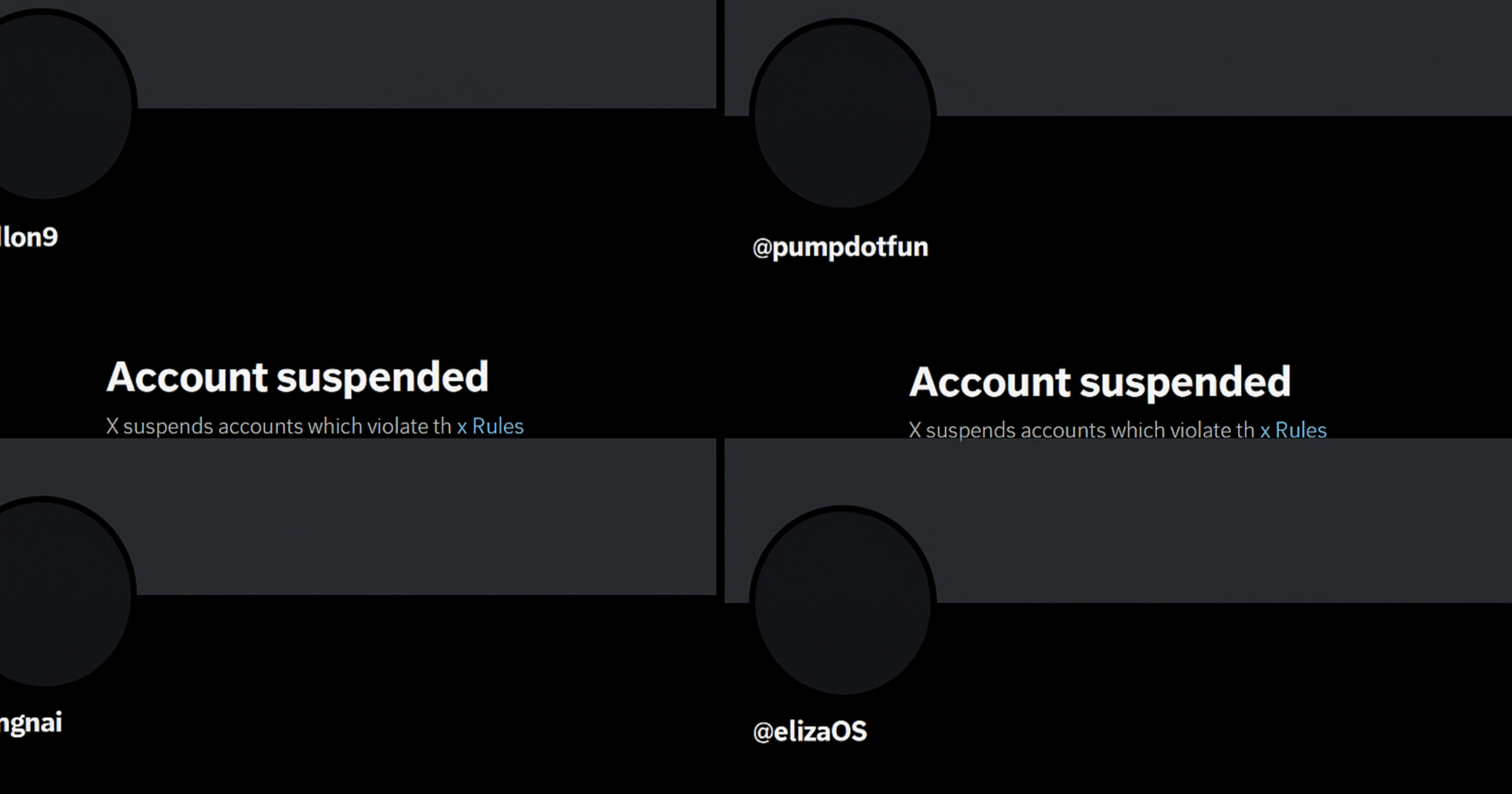 X accounts tied to Pump.fun, ElizaOS, and GMGN suspended