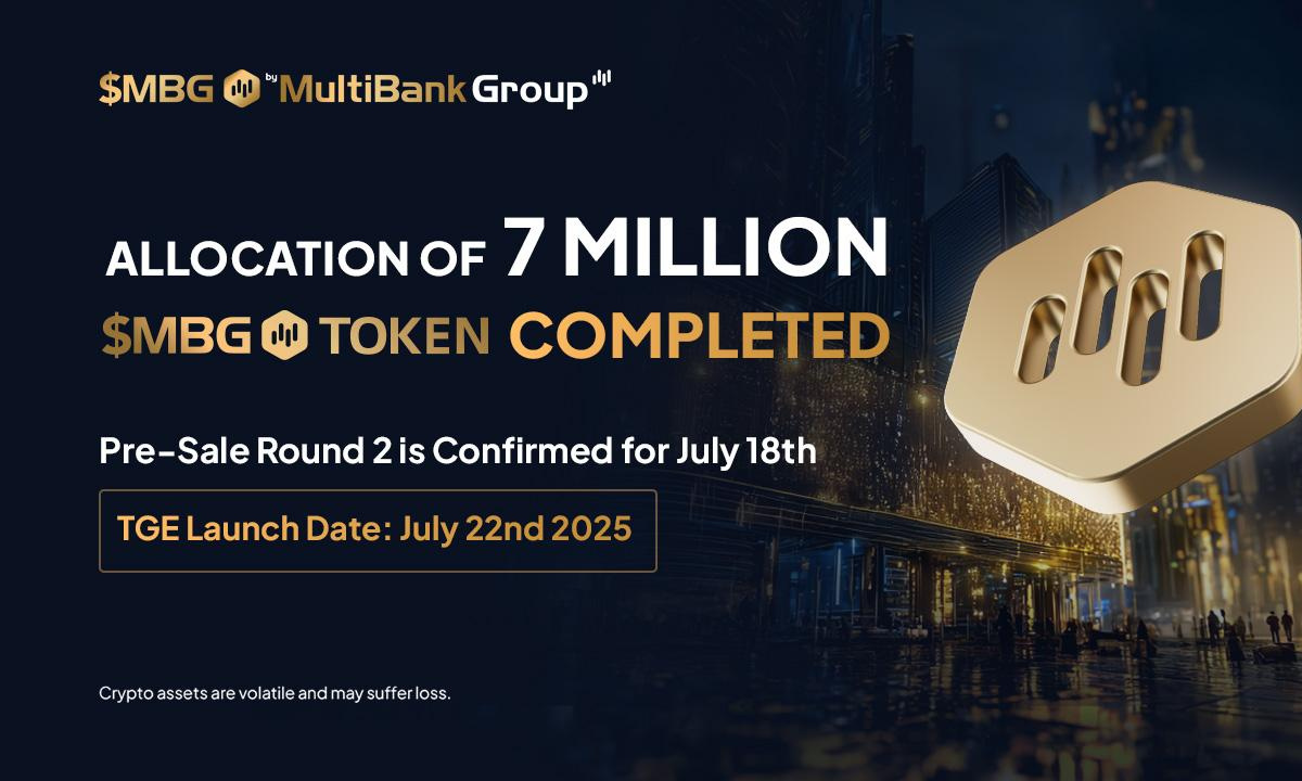 MultiBank Group announces 7 million $MBG tokens sold out in under one hour  during initial pre-sale