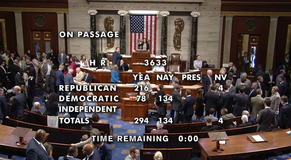 US House passes CLARITY Act 294-134