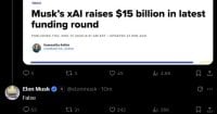 Musk disputes report on xAI raising B