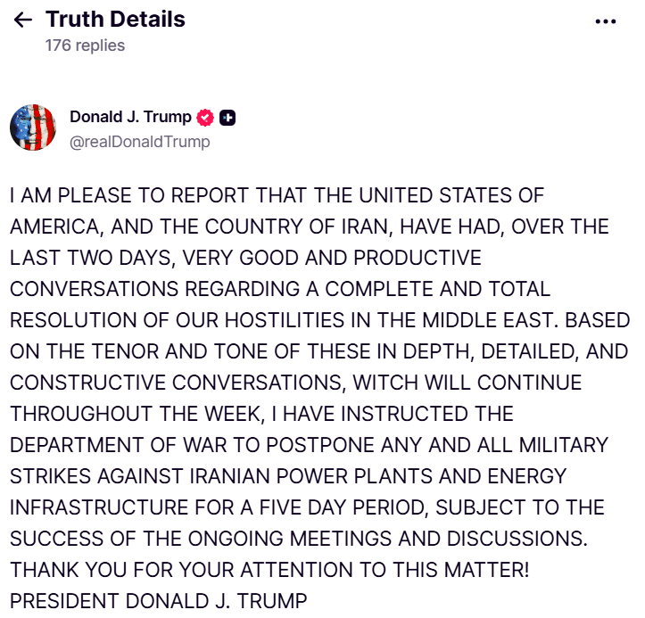 Trump orders halt to strikes on Iran energy sites