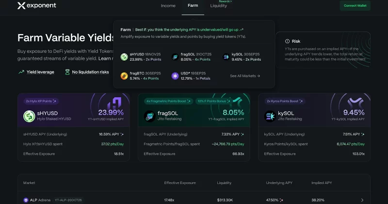 Exponent Finance goes live with v2 upgrade on Solana, adds new yield management features