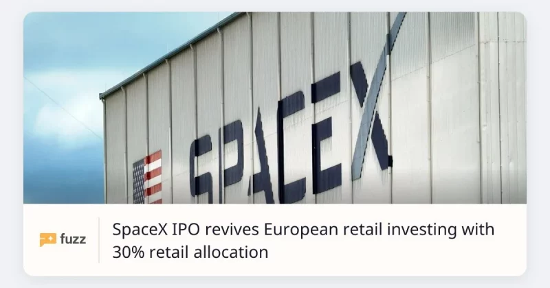 SpaceX IPO attracts European retail investors with 30% share allocation at $1.75 trillion valuation