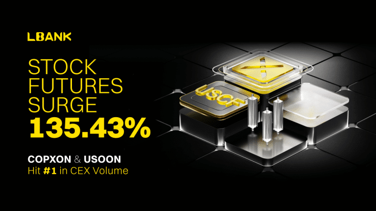 LBank reports 135.43% MoM growth in stock futures trading volume, COPXON and USOON rank No.1 on CEX spot share
