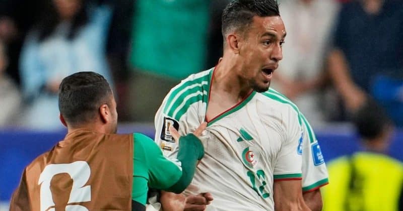 Amine Gouiri celebrates Algeria’s first World Cup win in 12 years