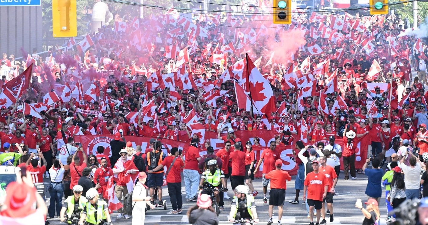 Voyageurs lead massive marches in Toronto and Vancouver as World Cup fever grips Canada