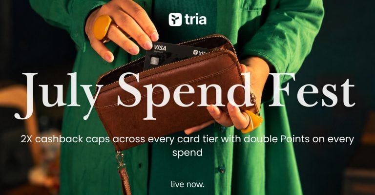 Tria doubles card rewards for July