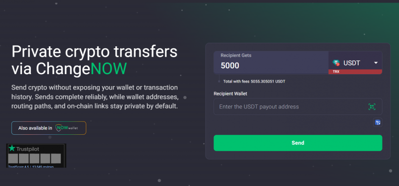 ChangeNOW private transfer