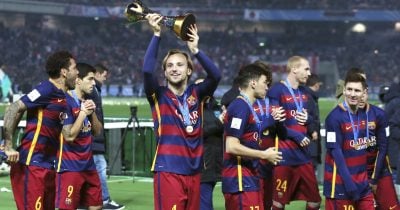 FC Barcelona players celebrate with World Cup trophy as BAR token holds steady