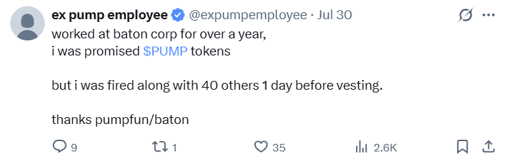 Pump.fun reportedly cut employees before PUMP token vesting