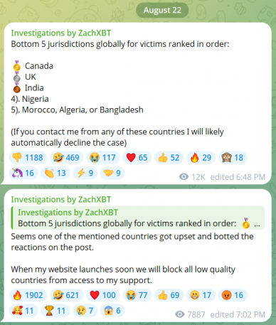 ZachXBT to launch website with restrictions on 'low quality' countries