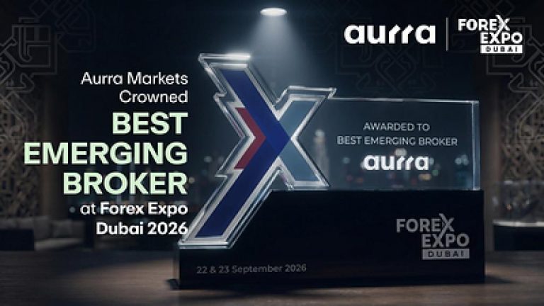 Aurra Markets crowned ‘Best Emerging Broker’ at Forex Expo Dubai 2026