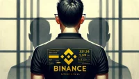 Logo del exchange de criptomonedas Binance sobre un gráfico de crecimiento ascendente, mostrando la continua expansión del negocio pese a problemas legales y el riesgo de cárcel de su fundador CZ.