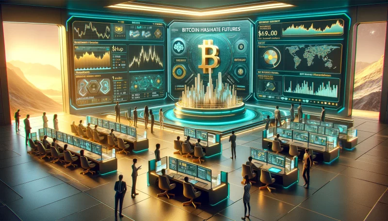 Icono de contrato de Futuros de Hashrate de Bitcoin dorado.