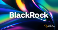 Logotipo de BlackRock sobre fondo abstracto colorido.